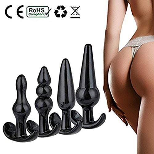 4Pcs/Set Soft Training Pugs Toys Beginner Trainer Anale Kit for Women and Men (Black)