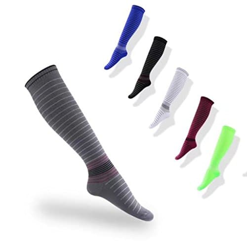 PHIVUTY Graduated Compression Socks 1 Pair For Men & Women 15-20 mmHg Medical Grade Stocking (S/M, Gray)