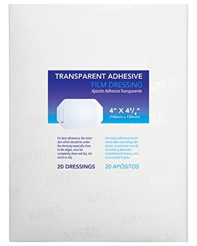 Transparent Adhesive Dressing Waterproof 4" X 4" 3/4 (10 Cm X 12 Cm) 20 Per Box
