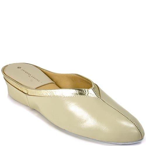Jacques Levine #4640 Womens Wedge Slipper 9.5M,Bone