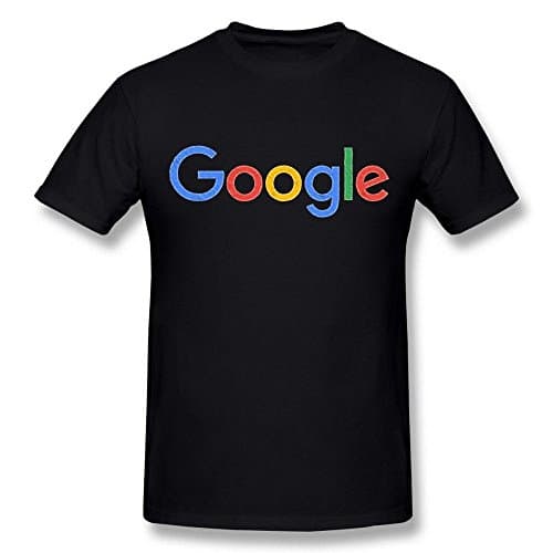 Google New Logo Pleated Effect Black TShirt for Men by iDesign Art