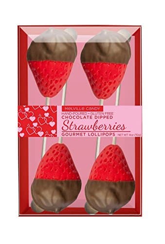 Chocolate Covered Strawberries Lollipops Boxed Set Unique Candy Gift
