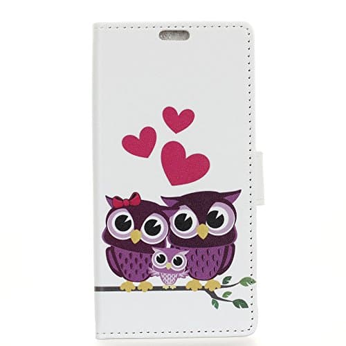 Acer Liquid X2 Case,New Hand Painted Slim Folio / Flip Pu Leather wallet With card slots Stand TPU Bumper Back Phone Cover (Owl-familiy)