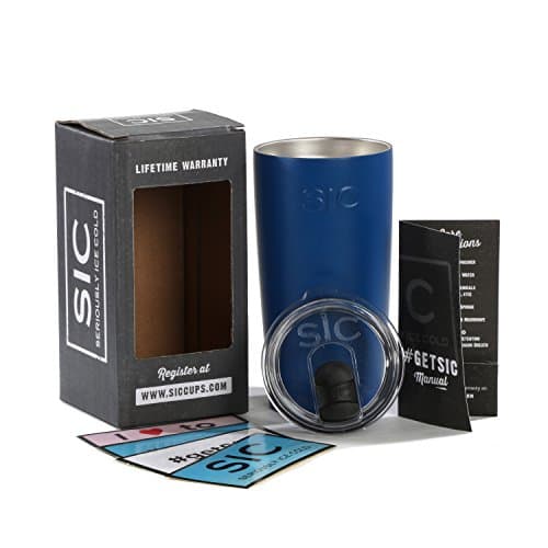 Matte Blue Powder Coated 20 Oz. SIC (Seriously Ice Cold) Stainless Steel Tumbler Double Wall Vacuum Insulated Cup No Sweat Travel Mug Coffee Cup &amp; Thermos Multiple Colors &amp; Sizes