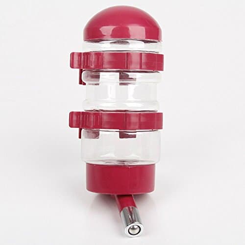 Boki Automatically No Drip Small Animal Pet Rabbit Water Bottle, BPA Free Chinchilla/Teddy/Ferret/Cat Water Dispenser 14 fl oz Red