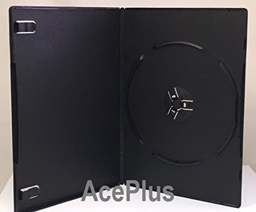 10-pk Black Slim Single DVD Cases; 7mm Ultra Thin Thickness with Clear Wrap Around Sleeve in Premium Grade Plastic (10-Pack)