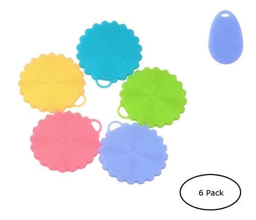 Silicone Dish Fruit Bath Scrubbers - Washing Brushes Auto-Bacterial Silicone Bathing Brush - OLYTEK BM01