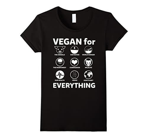 Women's VEGAN FOR EVERYTHING T SHIRT Medium Black