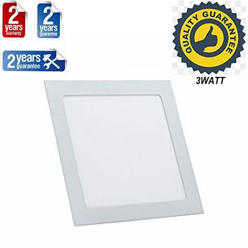 TDRSHINE LED Downlight, Square Ultrathin Panel lights, LED Recessed Ceiling Light,Day White, 72MM Hole size for Home/Office/Commercial Lighting,AC85-265V, LED Driver Include (3W)