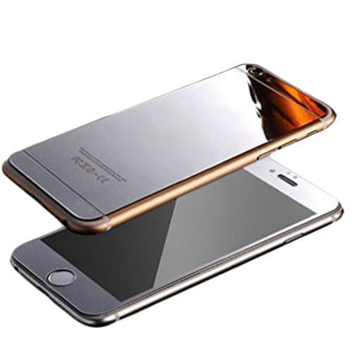 For iPhone 6 Plus Mirror Film, MobilePick Full Body [Front &amp; Back] Colored Tempered Glass Screen Protector Decal Skin Sticker for Apple iPhone 6 Plus / 6S Plus 5.5inch (Silver)