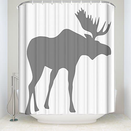 Teather Shower Curtains Waterproof Polyester Fabric for Bathroom Decor Sets with Hooks, Waterproof &amp; Antibacterial, Odorless, 72x84 inches - Elk Shadows Abstract Design