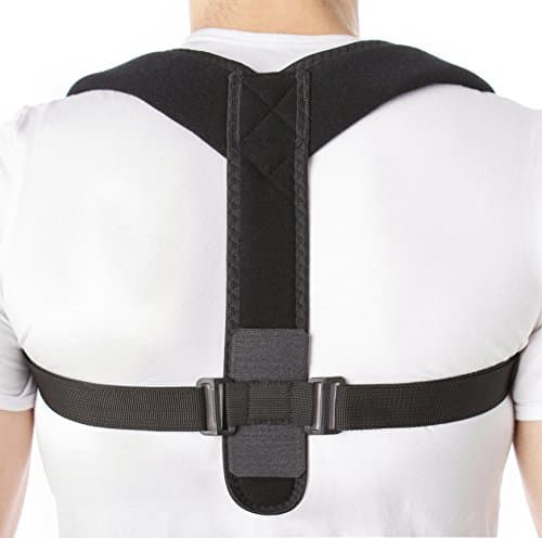 UFEELGOOD Comfort Posture Upper Back Posture Corrector Brace and Clavicle Support - Hunched Back and Rounded Shoulders Solution - Large Black
