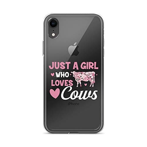iPhone 7 Plus/8 Plus Pure Clear Case Transparent Cases Cover Just A Girl Who Loves Cows Cow Farmer Farm Women Tee Crystal Clear