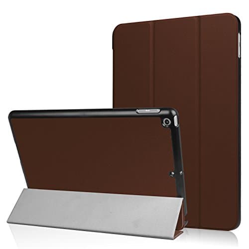 Meishiya New iPad 9.7 Inch 2017 Case - Microfiber Soft Lining PU Leather Lightweight Slim Shell Standing Cover with Auto Wake/Sleep Feature for Apple iPad 9.7 Inch 2017 Tablet(Brown)