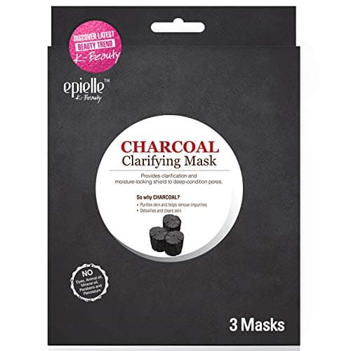 Epielle Premium Charcoal Clarifying Sheet Mask, 3 Count (1 pack)