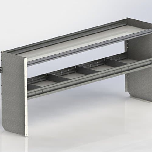 Ranger Design Square back shelving unit with 1 open &amp; 1 divided shelf, 14"d x 70"w x 32"h