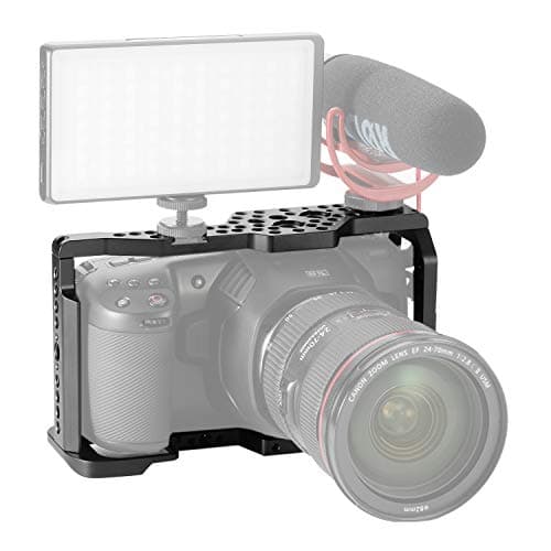 Camera Cage Compatible for BMPCC 4K & 6K Video Rig for Blackmagic Design Pocket Cinema Camera 4K & 6K with Universal 1/4" 3/8" Cold Shoe Mount