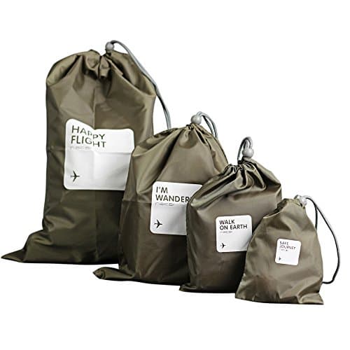 Toyoo Waterproof Storage Bag - Drawstring Bag Makeup Storage Pouch Cute 4 Different Sizes Cord Bag For Traveling ,Hiking ,Camping,Jogging