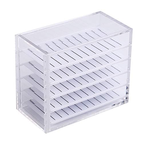 Bever888 Eyelash Case,Acrylic 5 Layers Clear Eyelash Storage Box Makeup Display Container Eyelashes Holder Case Grafting Eyelash Transparent Box Extension Tool