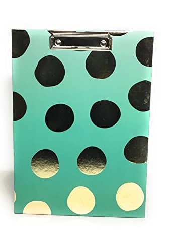 Clipboard Padfolio b y Pink Light Design /BLUE with GOLD Dotts