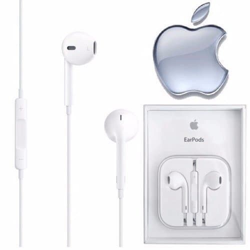 Apple EarPods OEM 3.5mm Headset Jack ONLY for iPhone 6, 6S, 6 + and older; Compatible with iPhone 7, 8 and X (ONLY IF You already own ADAPTER), Wired, White with Mic and Vol Controls in Crystal Case