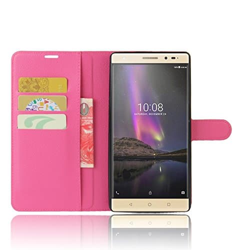 XMT Lenovo Phab 2 Plus 6.4" Case,High Quality PU Leather [Wallet Cover] [Card Holder] Stand Magnetic Folio Case for Lenovo Phab 2 Plus Smartphone (Rose)