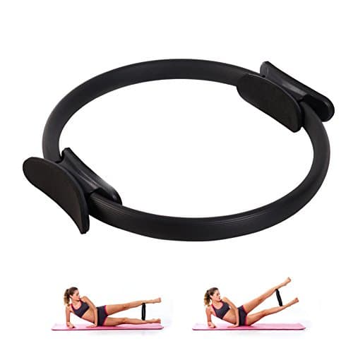 Hotsaleglobal Pilates Ring - Pilates Magic Circle Power Resistance Exercise Circle Full Body Toning Fitness Circle, 6 Colors Available (Black)
