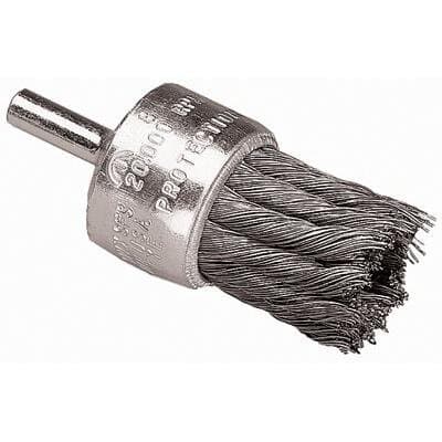 Coated Cup Knot End Brushes - 1" knot wire end brush coated flared cup .010 ss