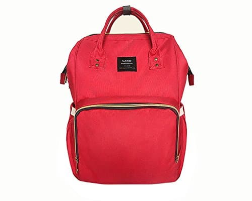 SYLYLJ Baby Diaper Bag Backpack Multi-Function Large Travel Nappy Bags,Large Capacity,Waterproof Fabric,Stylish and Durble,Red