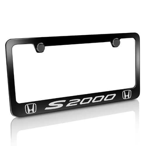 Honda S2000 Dual Logos Black License Plate Frame