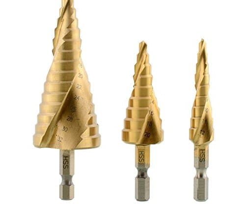 3pcs 4-12/20/32mm Large HSS Steel Step Drill Bit Set Hole Cutter