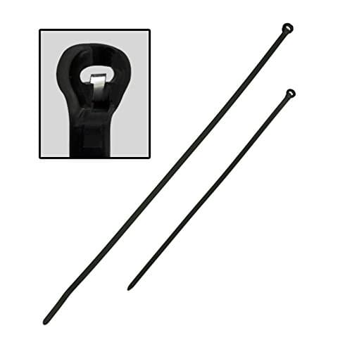 50-pack 12-inch Long Black Nylon Cable Ties with X-Strong Stainless Steel Lock