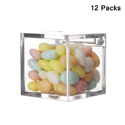 Premewish Candy Box, 12 Pack Candy Bottle, Plastic Cookies Jar, Clear Sweets Storage Container