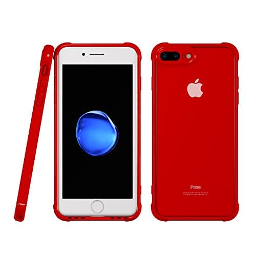 GEANOV iPhone 7 Plus Case[Scratch Resistant]Heavy Duty Crystal Hard Clear Case Durable Shatterproof sport Phone Cover for iphone 7 Plus 5.5 inch (Red)