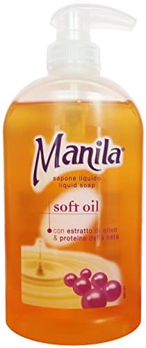 Manila: "Soft Oil" Liquid Soap with Olive Tree Extract and Silk Proteins * 16.9 Fluid Ounces (500ml) Bottle * [ Italian Import ]