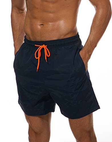 Mens Quick Dry Beach Short Swim Trunks with Mesh Lining