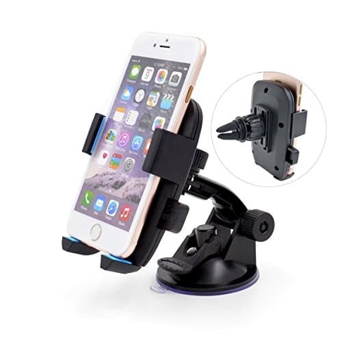 Binfrog 3 in 1 Multifunction Cell Phone Holder Cradle for Car Air Vent , Dashboard , Windshield , Desk and Wall (C2X2CL)