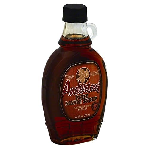 Anderson's Pure Maple Syrup -8 oz. Glass -Grade A Dark with Robust Flavor Natural Sweetener Alternative, Perfect for Pancakes, Waffles, French Toast And More