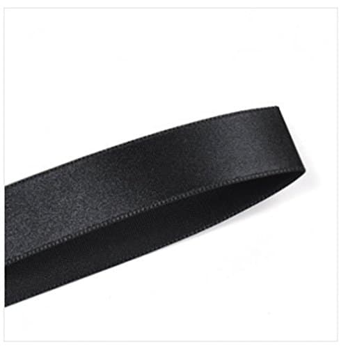 BLACK Single Face Satin Ribbon Roll Choose Size 1/4", 3/8", 5/8", 7/8", 1-1/2" - Polyester (1/4" - 100 YARDS)