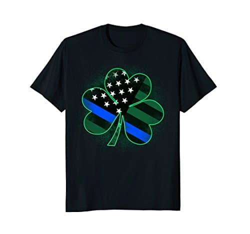 Thin Blue Line St Patrick's Day Clover T-Shirt