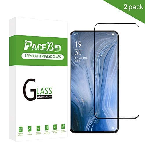 PaceBid 2 Pack Oppo Reno Screen Protector, Full Coverage Tempered Glass with 9H Hardness, [Case Friendly] [Bubble-Free] [Anti-Scratch] for Oppo Reno
