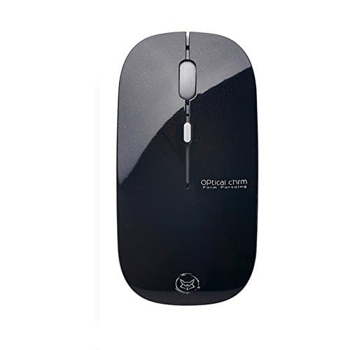 2.4GHz Wireless Mouse, URCO Super Quiet Ergonomics Rechargeable Optical Wireless Mouse for Coumputer and Smart TV(Bright Black)