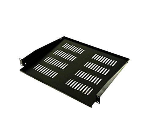 AEONS1U 19-inch Universal Server Shelf Rack Mount Vented Cantilever Center Mount Shelf 15" Deep, Fixed Server Rack Cabinet Shelf Black 2-Pack