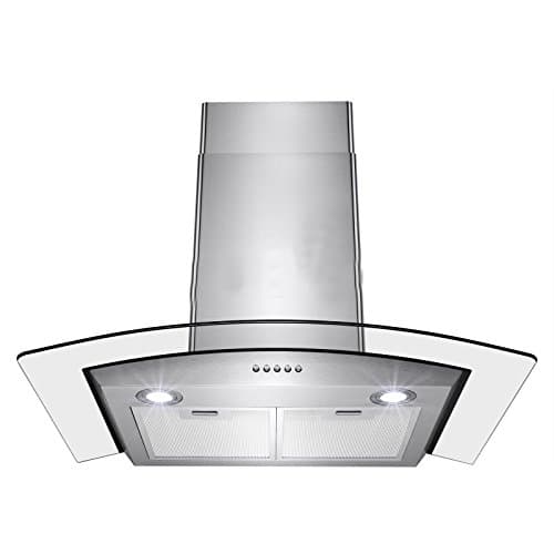 New 30" Stainless Steel Push Control Wall Mount Kitchen Cooking Range Hood Vent Fan