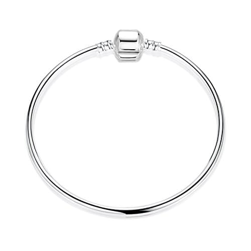 Yeshion Silver Plated Snake Chain Bracelet Bangles For DIY Charm Beads (PA9008-Diameter:7CM)