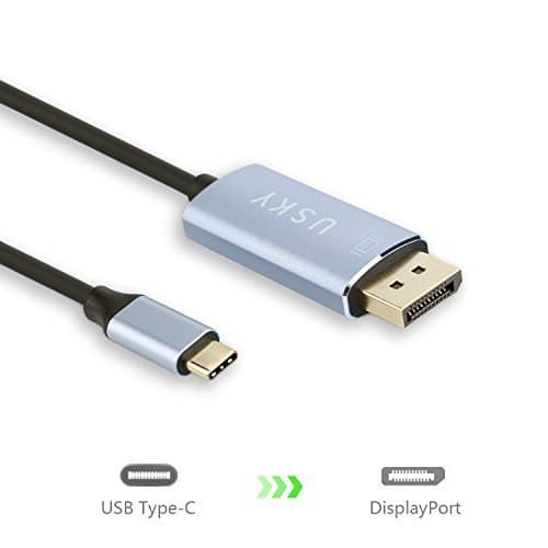 usky USB C to DisplayPort Cable(4K@60Hz), USB 3.1 Type-C to DP Adapter Cord (6ft/1.8m) for New MacBook, Google Chromebook Pixel, Samsung Galaxy S8 / S8 Plus