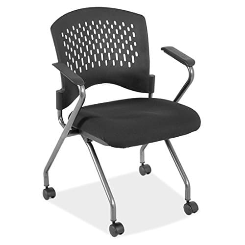 OfficeSource Nesting chair w/ Arms & casters, titanium gray frame (1 chair)