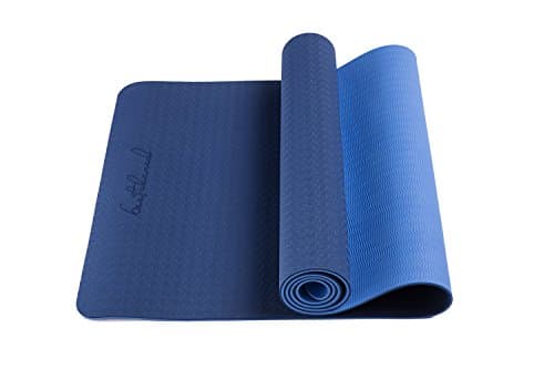 Bestshared Non-Slip PVC-Free 72-Inch Thick 6mm Light Weight 2.4 lbs. Two Layer TPE Yoga Mat - Navy Blue