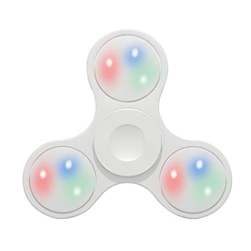 Sportrodo Fidget Spinner Toy Stress Reducer Light Up Switch Control - White