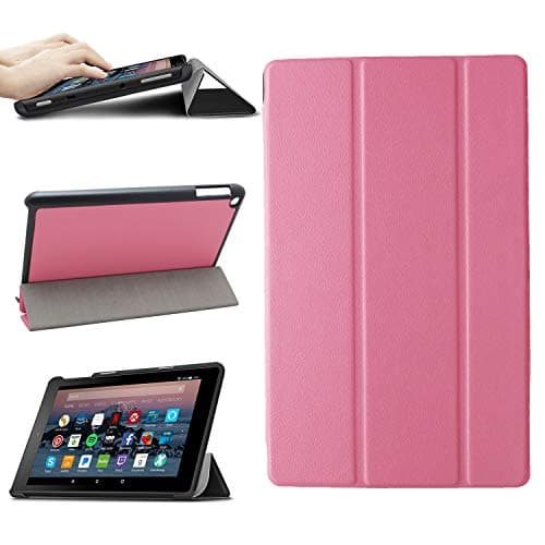 Wisteke Case for Fire HD 8 Tablet (7th / 8th Gen, 2017/2018 Release), PU Leather Folio Cover for Amazon Kindle with Viewing/Typing Stand